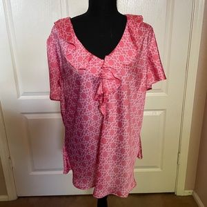 Elementz peach and white blouse